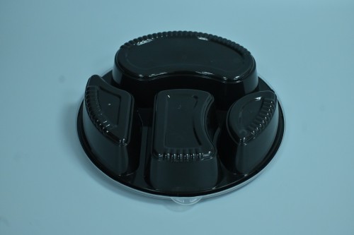American-style round PP meal box with three compartments