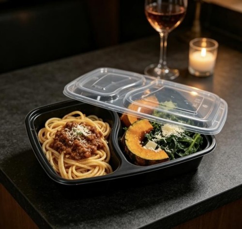 PP meal box with round-to-square design